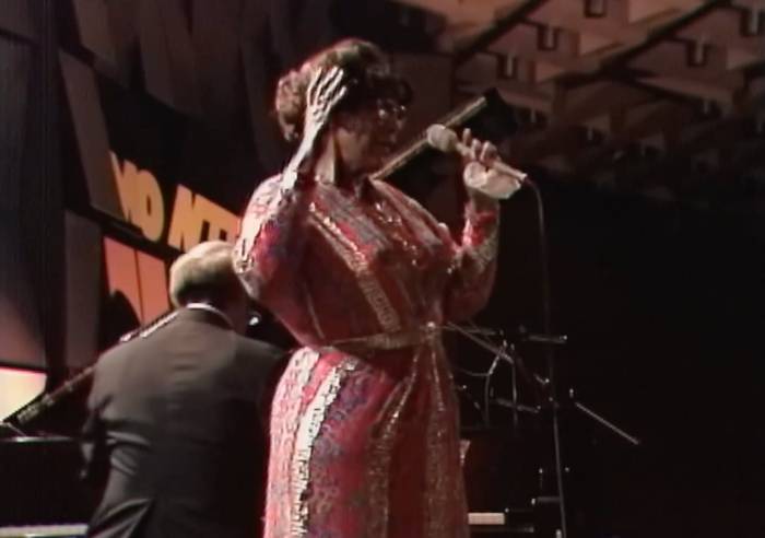 Ella Fitzgerald performing with the trio at Montreux in 1975